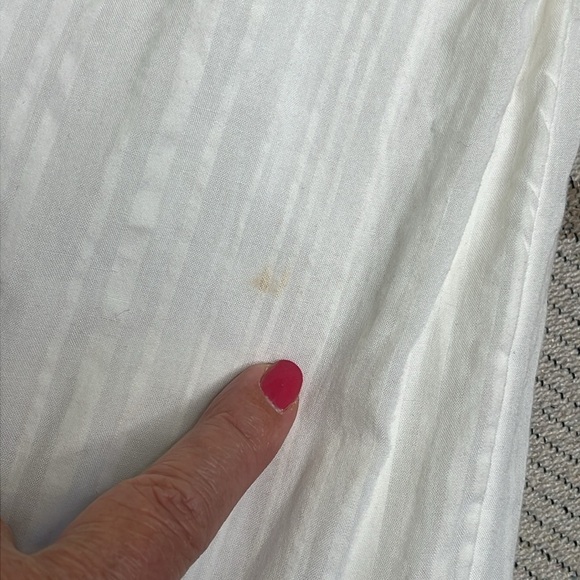 Caroline Constas White  Cotton Spaghetti Beaded Straps Embroidered  Midi Dress - Picture 16 of 16